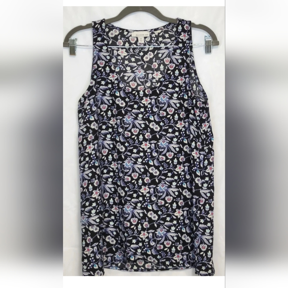 Allison Joy Black and Blue Floral Top - Picture 2 of 7